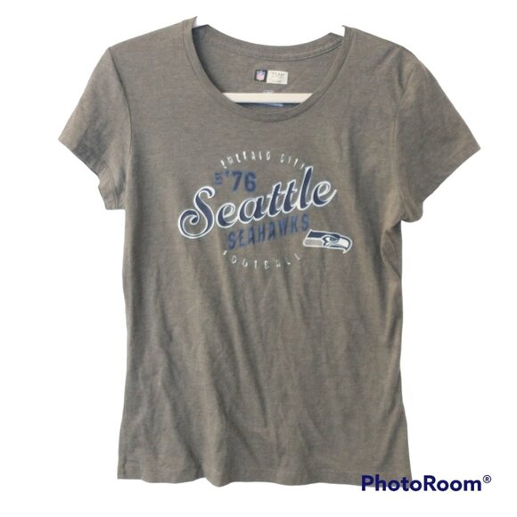 Women's Seattle Seahawks Gray Short Sleeve Tshirt by NFL Team Apparel Size Large - Picture 1 of 9
